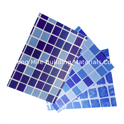 Reinforced with fabric Anti-Microorganisms polyvinyl chloride Blue Mosaic pvc swimming pool liner