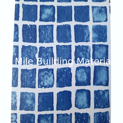 Reinforced with fabric Anti-Microorganisms polyvinyl chloride Blue Mosaic pvc swimming pool liner