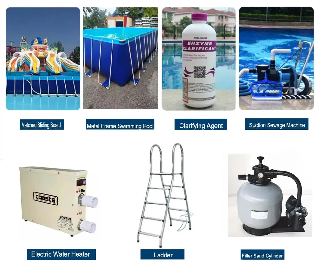 Easy Installation Large Metal Frame Above Ground Swimming Pool